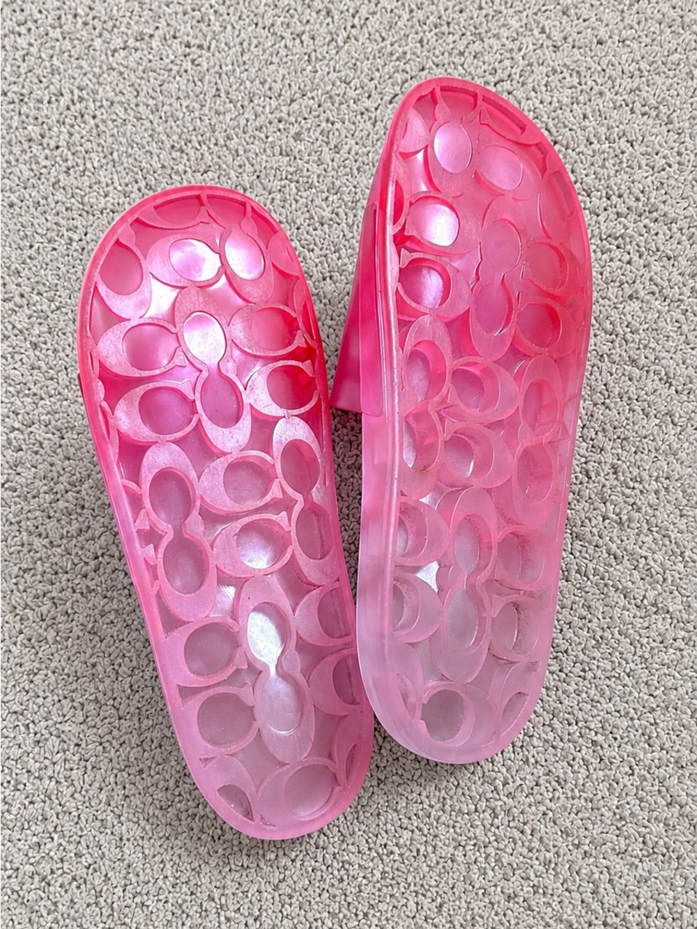 Coach Jelly Slide Sandals – Pink Transparent Slides - Picture 3 of 3